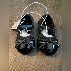 Children's Place Baby Toddler Girls Ballet Elastic Shoes Black Size 4